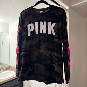 PINK Victorias Secret Camo Long Sleeve Shirt